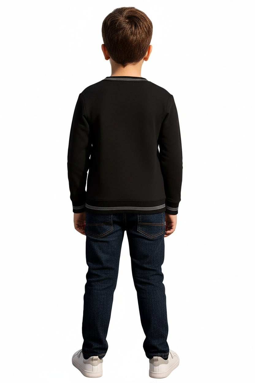 Boys Round Neck Graphic Print Sweatshirt