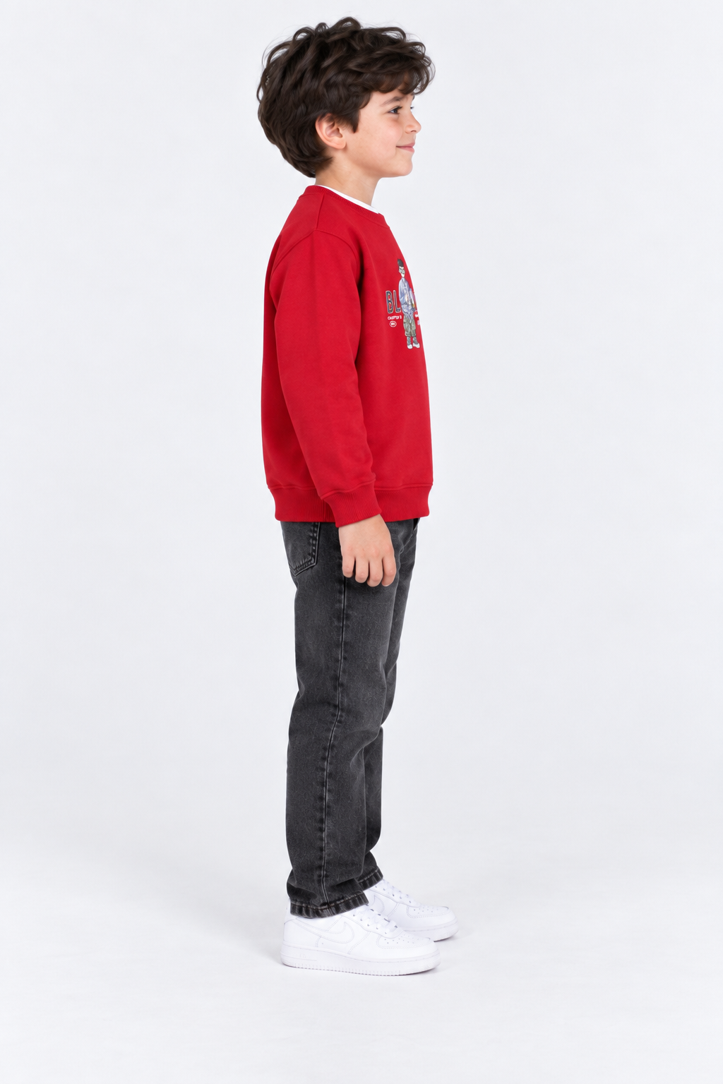 Junior Boys Brick Cotton Brushed Fleece Graphic Sweatshirt – Regular Fit