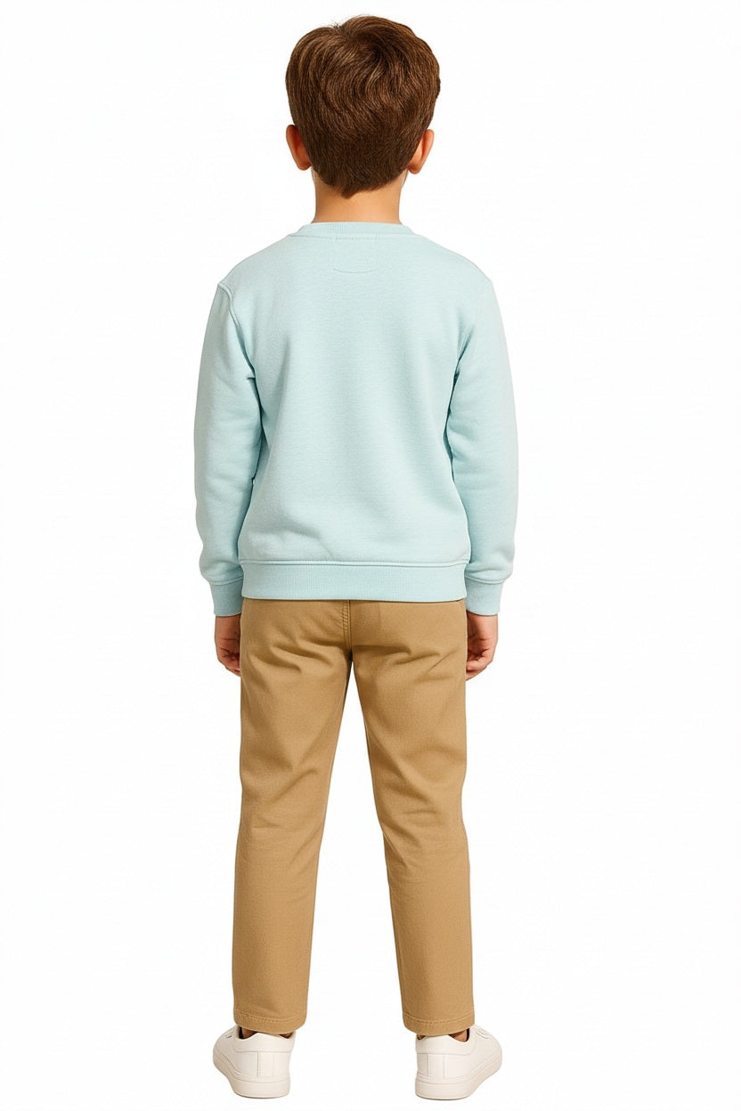 Boys Round Neck Graphic Print Sweatshirt