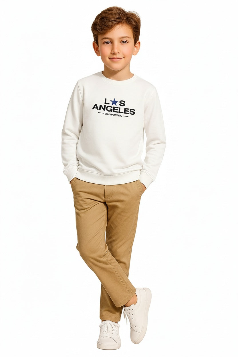 Boys Round Neck Graphic Print Sweatshirt