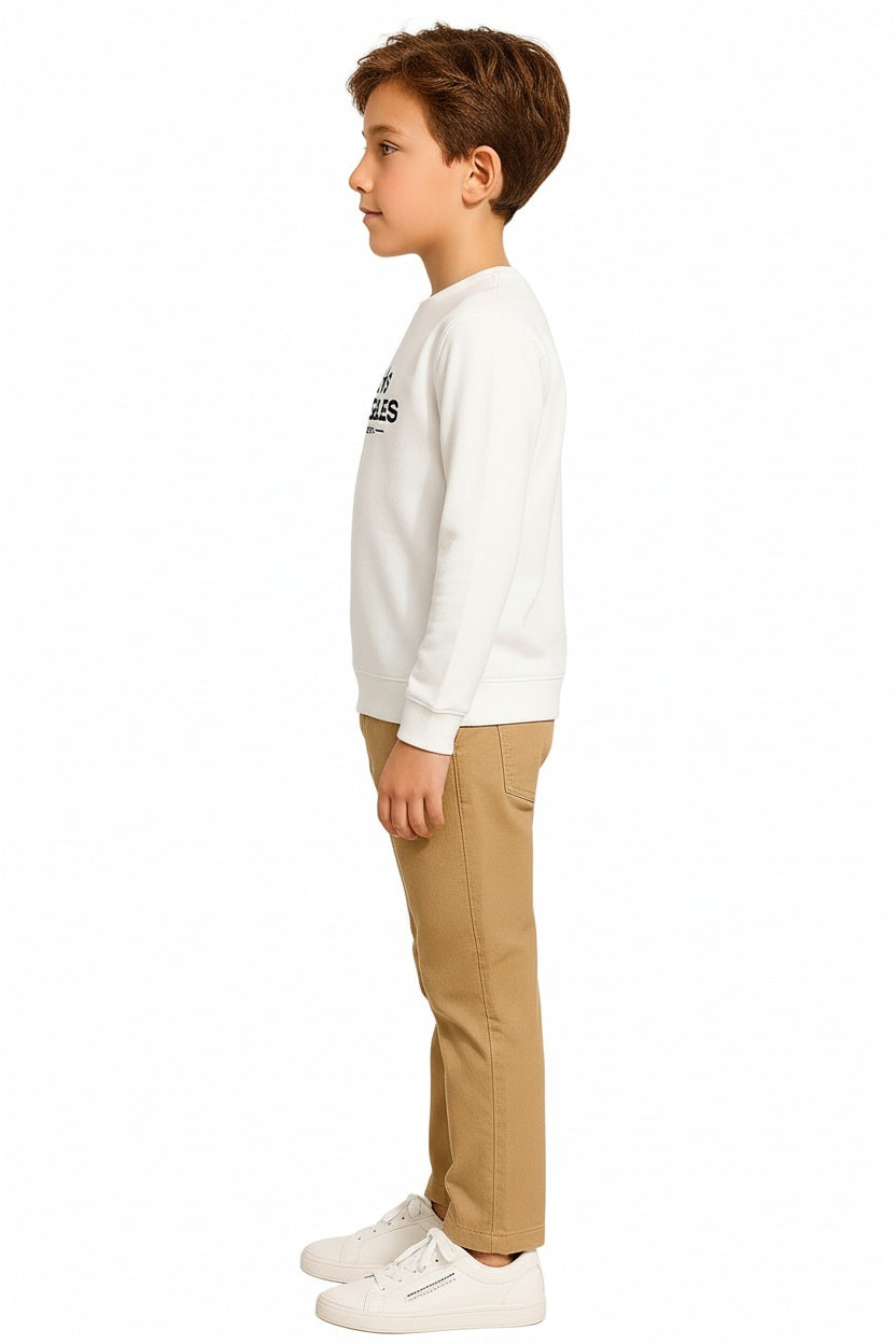 Boys Round Neck Graphic Print Sweatshirt