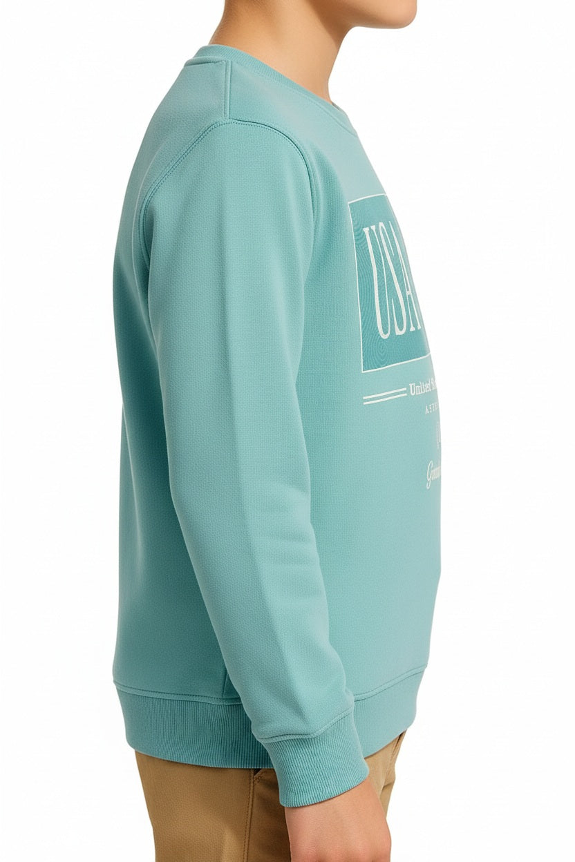 Boys Round Neck Graphic Print Sweatshirt