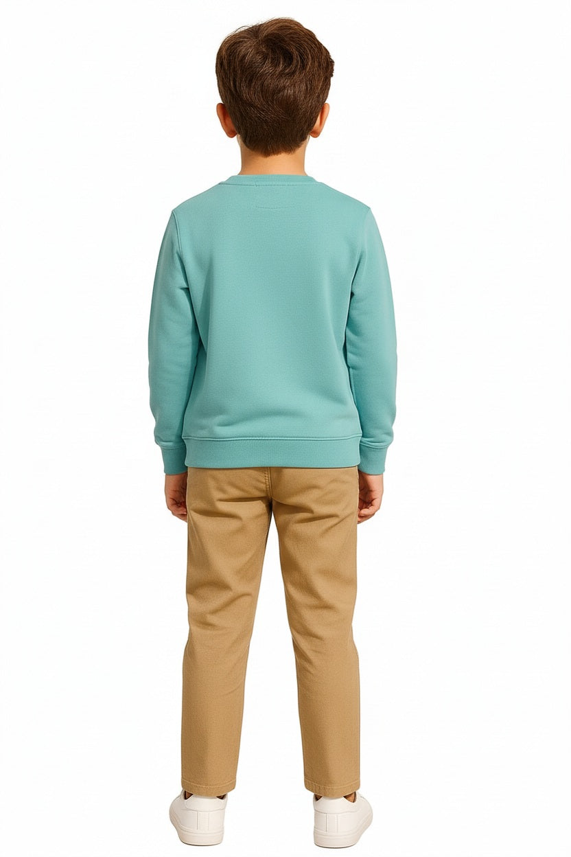 Boys Round Neck Graphic Print Sweatshirt