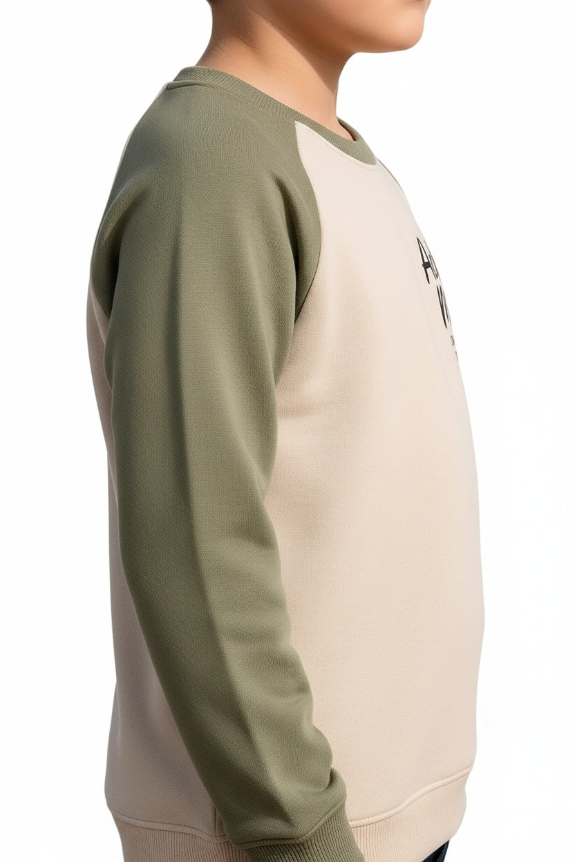 Boys Round Neck Graphic Print Sweatshirt