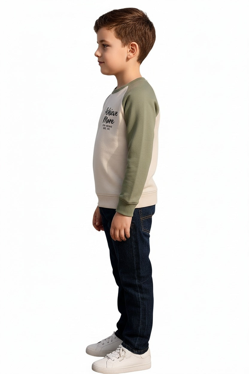 Boys Round Neck Graphic Print Sweatshirt