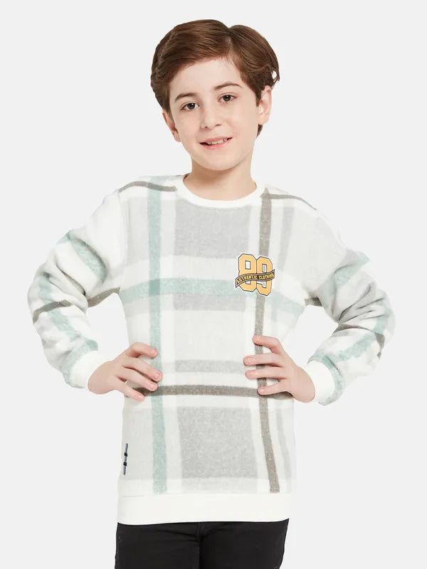 Octave Boys Grey Checked Sweatshirt