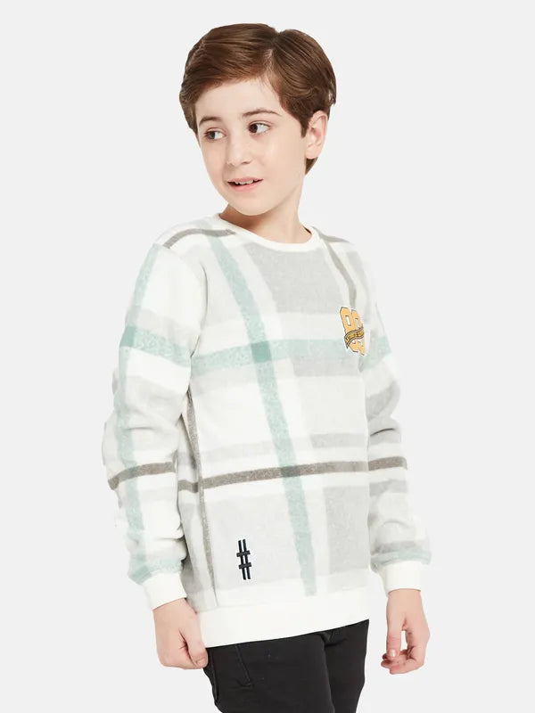 Octave Boys Grey Checked Sweatshirt