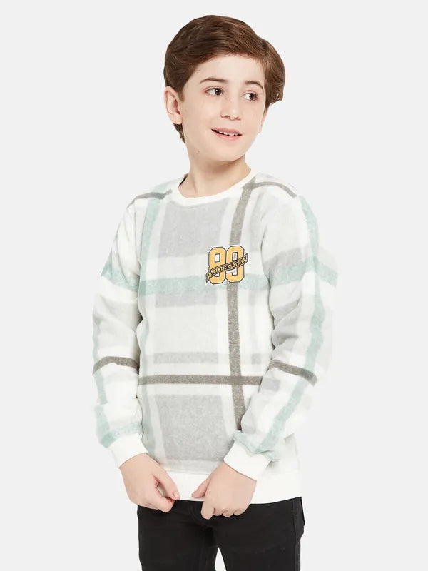 Octave Boys Grey Checked Sweatshirt
