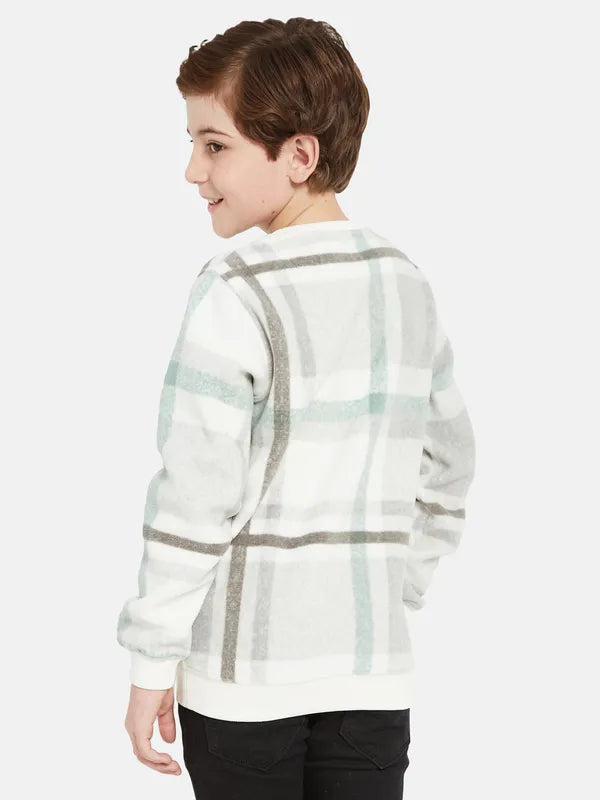 Octave Boys Grey Checked Sweatshirt