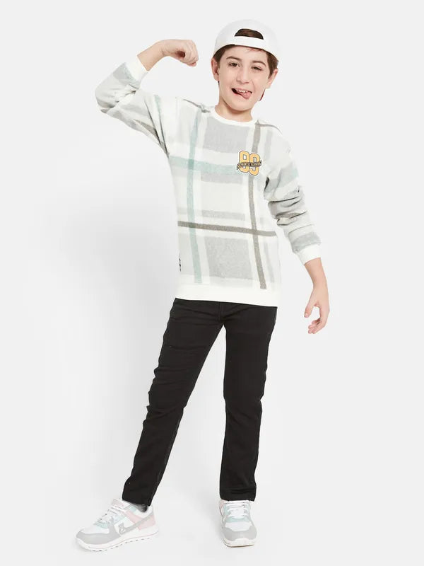 Octave Boys Grey Checked Sweatshirt