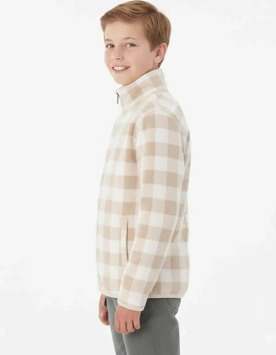 Boy Solid Mandarin Neck Sweatshirt
