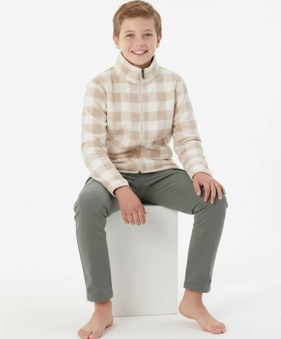 Boy Solid Mandarin Neck Sweatshirt