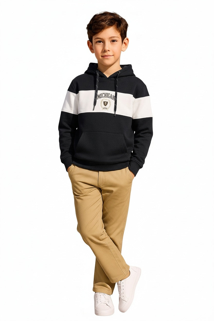 Boys Colourblocked Hooded Sweatshirt