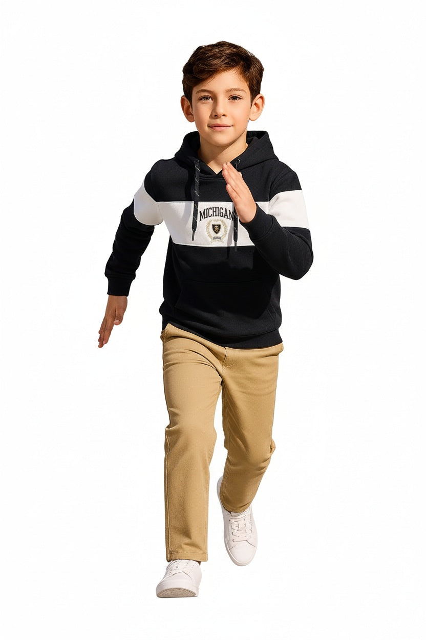 Boys Colourblocked Hooded Sweatshirt