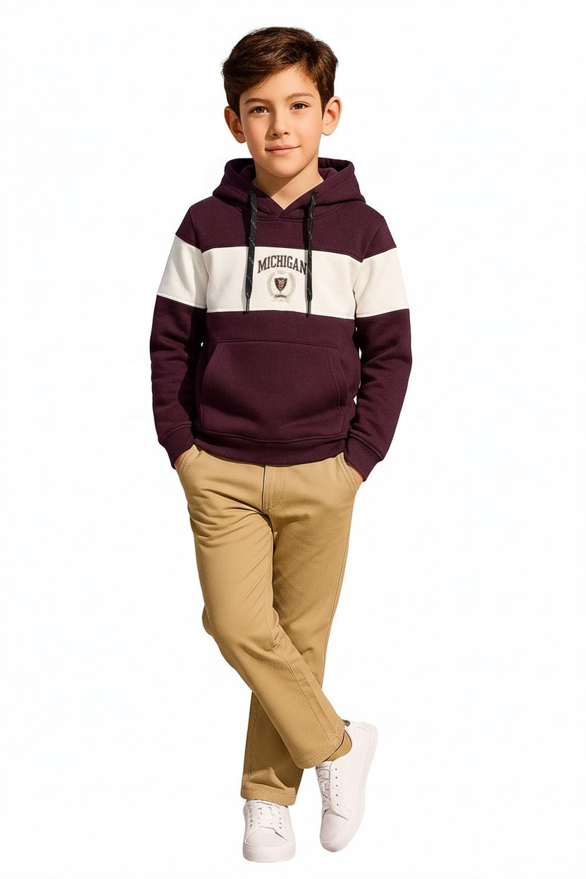 Boys Colourblocked Hooded Sweatshirt