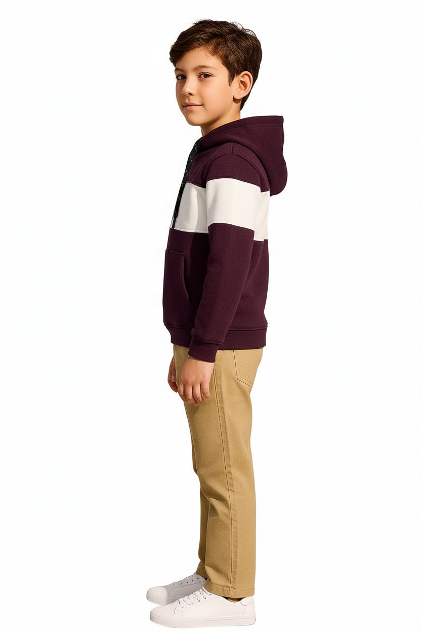 Boys Colourblocked Hooded Sweatshirt