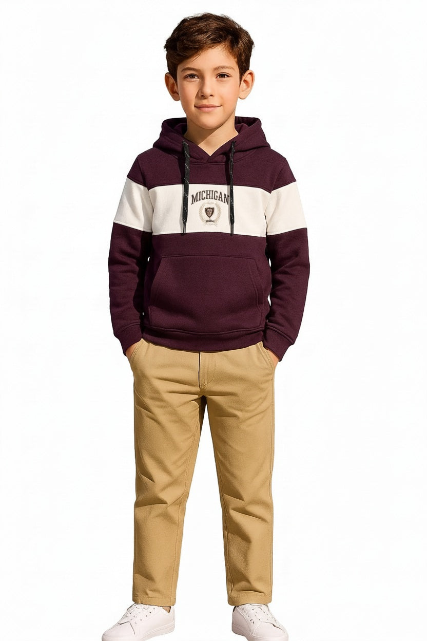 Boys Colourblocked Hooded Sweatshirt