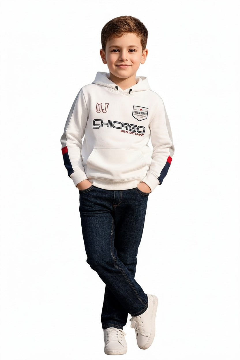 Boys Printed Hooded Sweatshirt