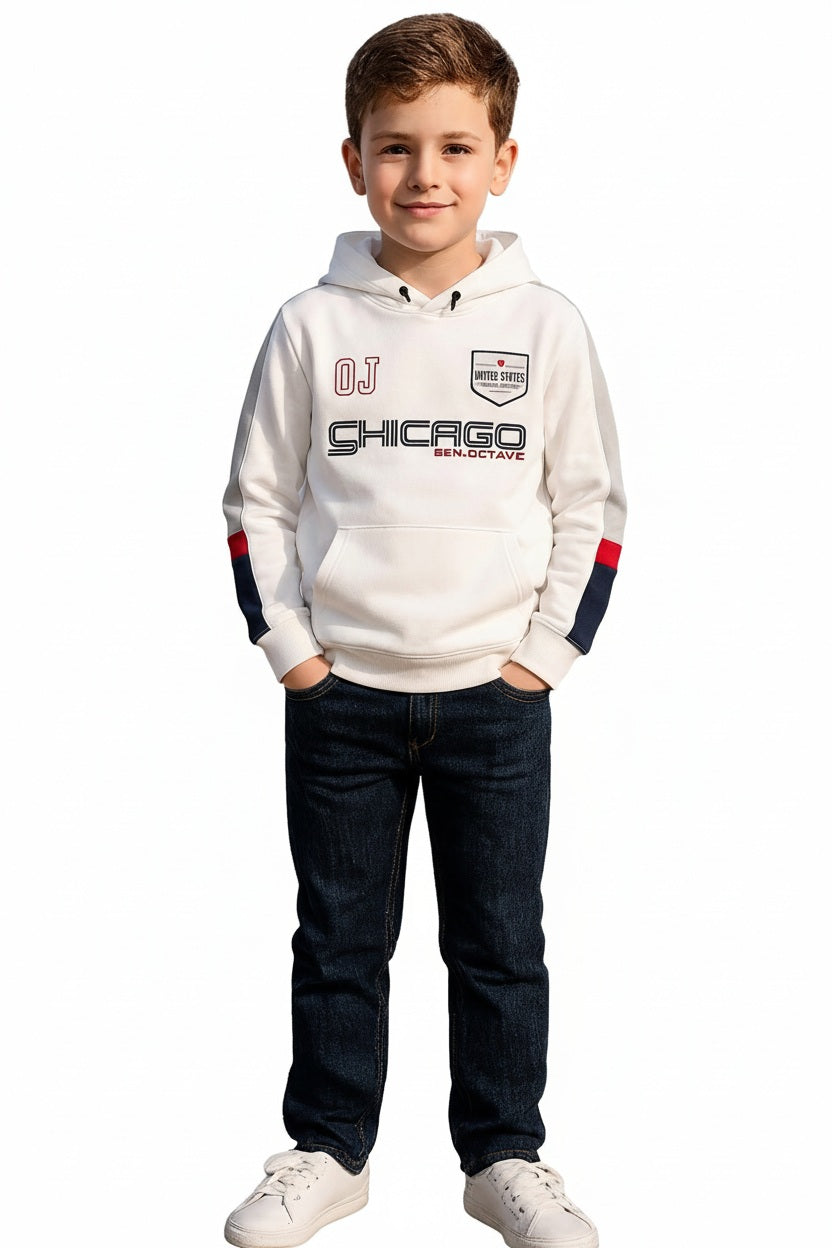 Boys Printed Hooded Sweatshirt