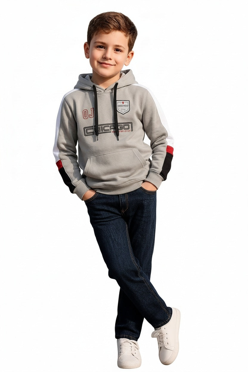 Boys Printed Hooded Sweatshirt