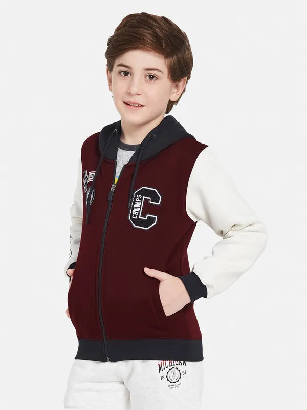 Octave Boys Typography Printed Hooded Sweatshirt