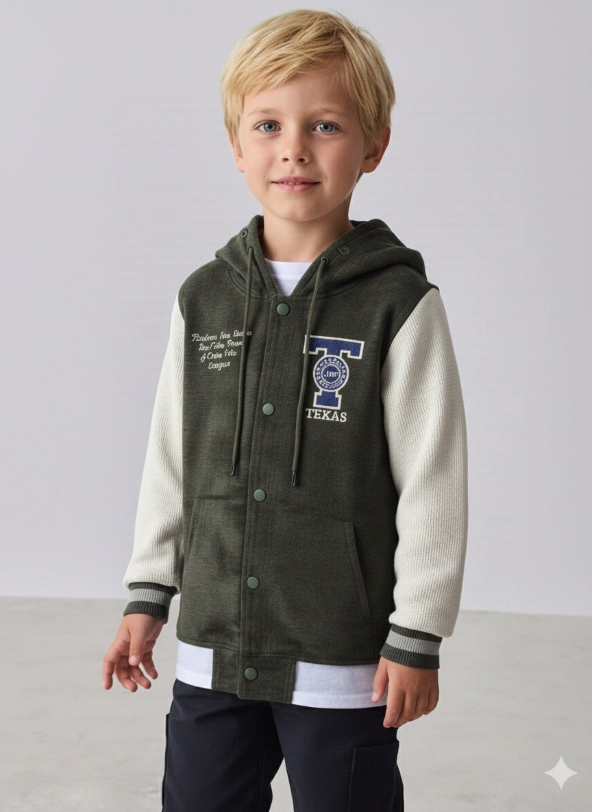 Boys Colourblocked Hooded Sweatshirt