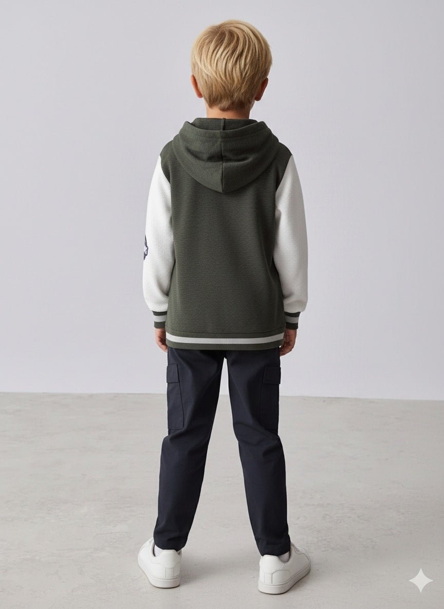 Boys Colourblocked Hooded Sweatshirt
