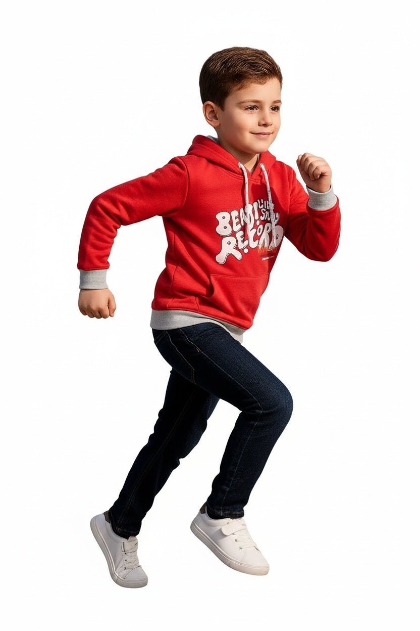 Boys Printed Hooded Sweatshirt