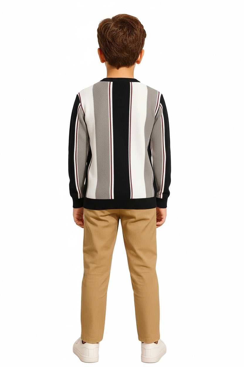 Boys Round Neck Colourblocked Sweatshirt