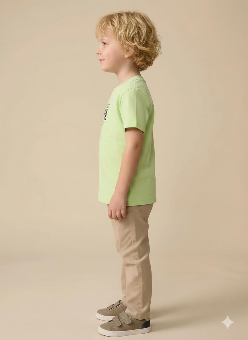 Boys Neon Green Printed T-shirt