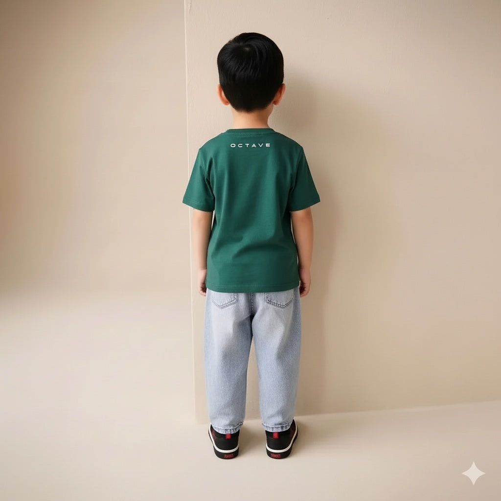 Octave Boys Typography Printed Cotton Round Neck T-shirt