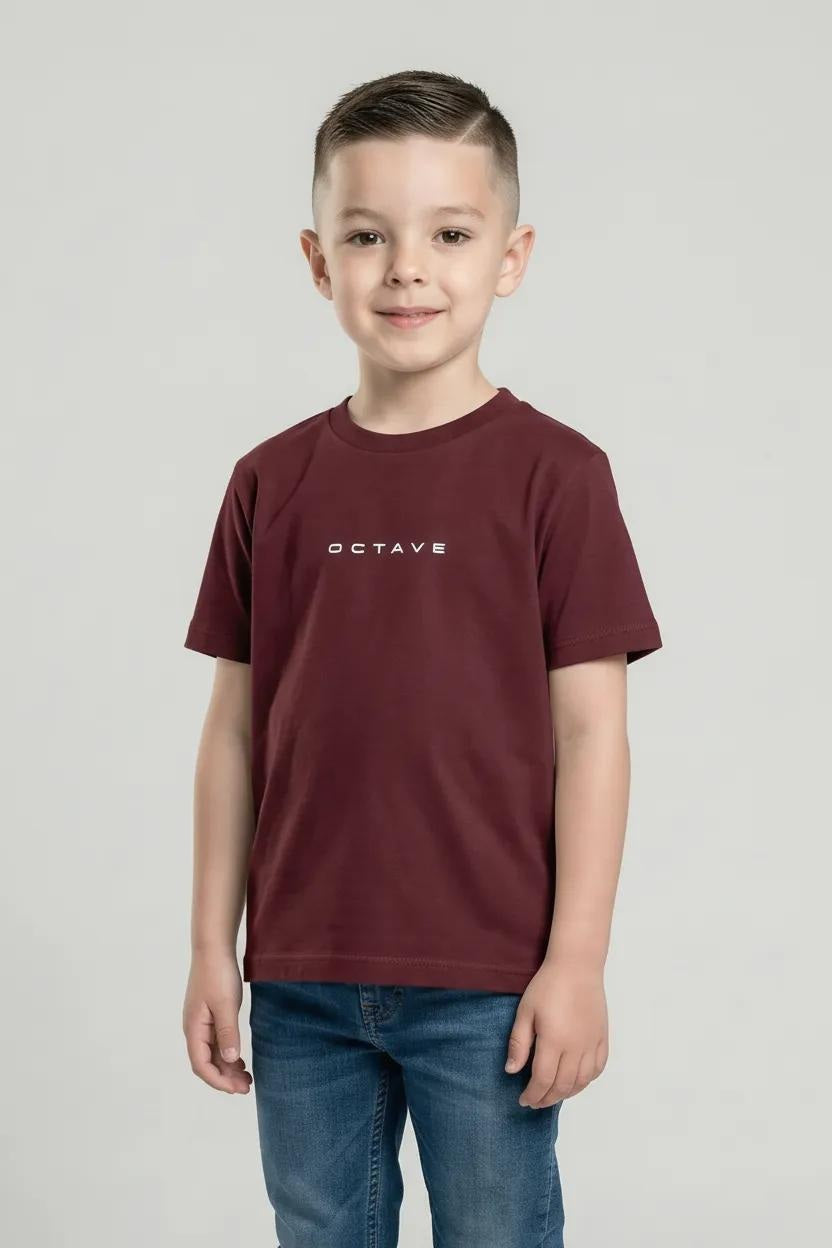 Octave Boys Brand Logo Printed Cotton Tshirt