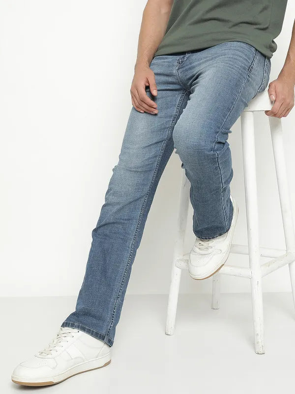 Octave Men Mid-Rise Heavy Faded Medium Shade Stretchable Jeans