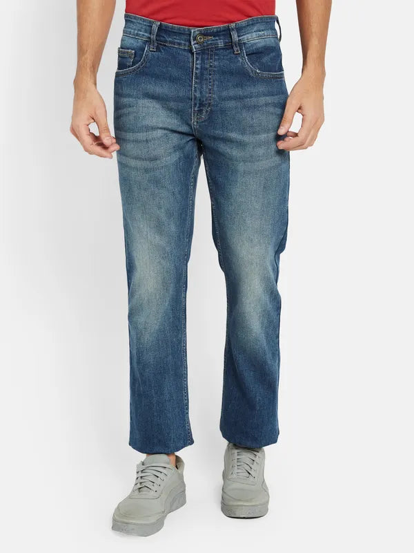Octave Men Mid-Rise Clean Look Heavy Fade Stretchable Jeans