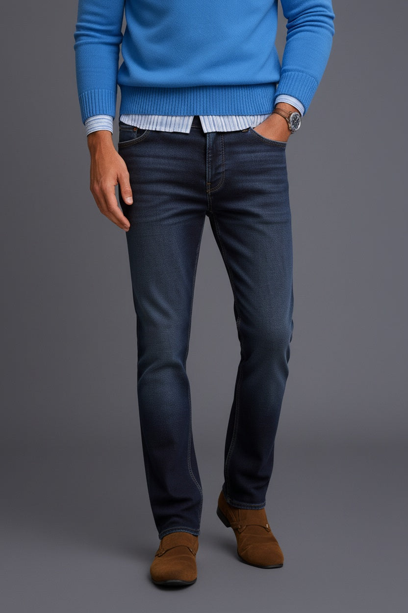 Men Bootcut Mid-Rise Light Fade Stretchable Jeans