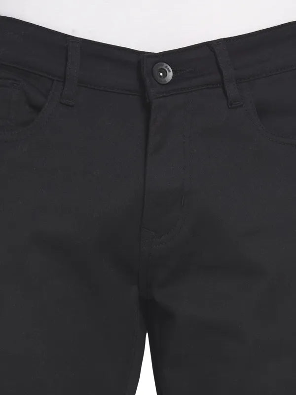Octave Men Black Clean Look Mid Rise Jeans
