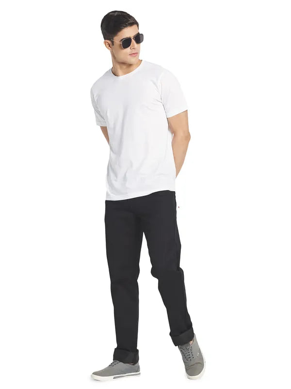Octave Men Black Clean Look Mid Rise Jeans