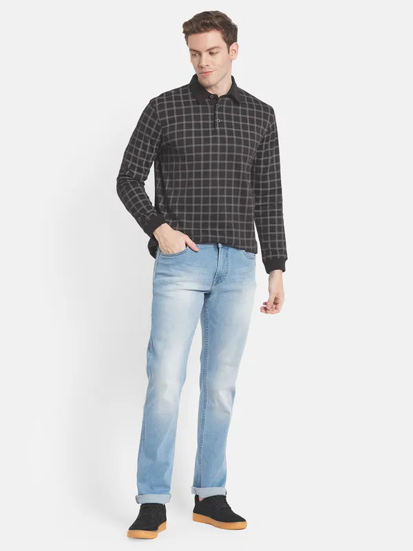 Men Blue Light Fade Stretchable Jeans