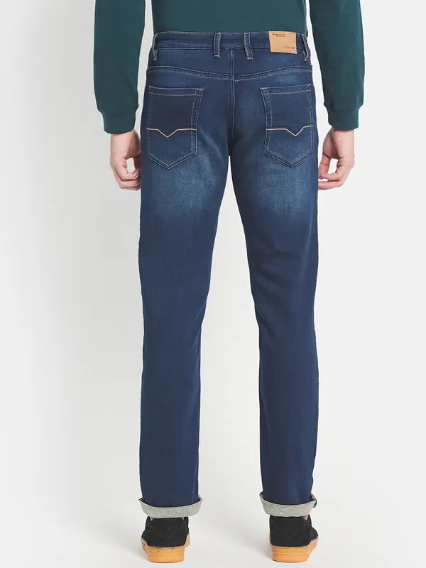 Men Blue Heavy Fade Stretchable Jeans