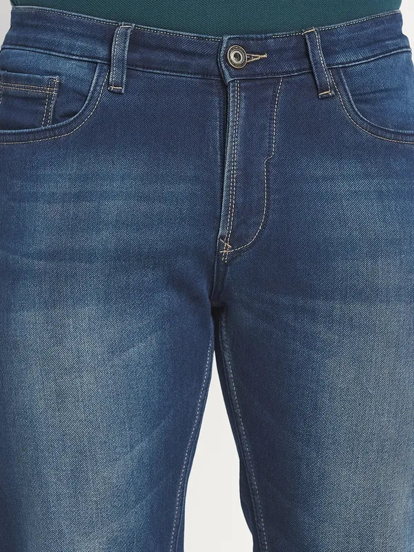 Men Blue Heavy Fade Stretchable Jeans