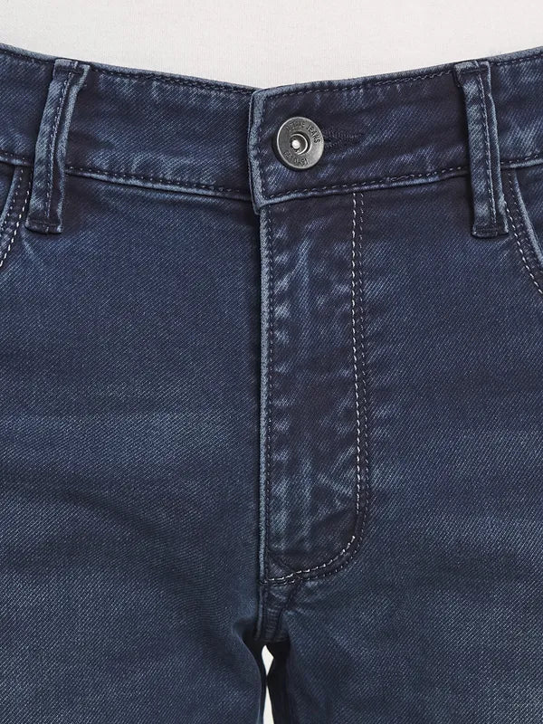 Octave Men Blue Straight Fit Mildly Distressed Light Fade Jeans