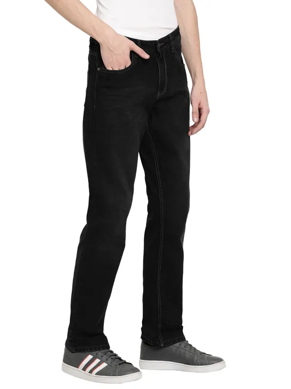 Octave Men Black Mid-Rise Stretchable Jeans