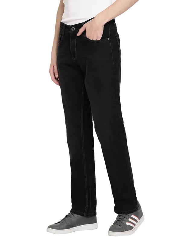 Octave Men Black Mid-Rise Stretchable Jeans