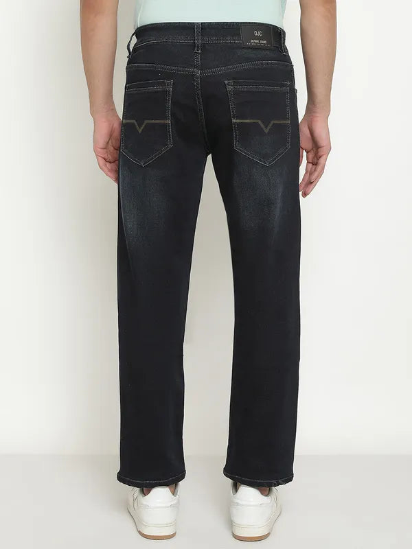 Octave Men Mid-Rise Dark Shade Light Fade Clean Look Stretchable Jeans