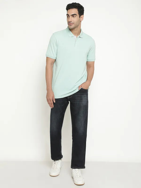 Octave Men Mid-Rise Dark Shade Light Fade Clean Look Stretchable Jeans