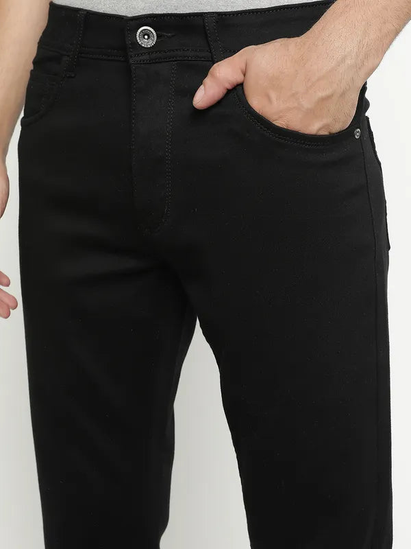 Octave Men Mid-Rise Dark Shade No Fade Clean Look Stretchable Jeans