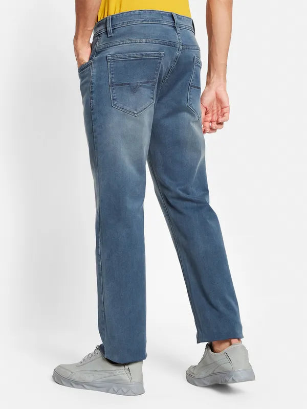 Octave Men Straight Fit Mid-Rise Heavy Fade Cotton Jeans