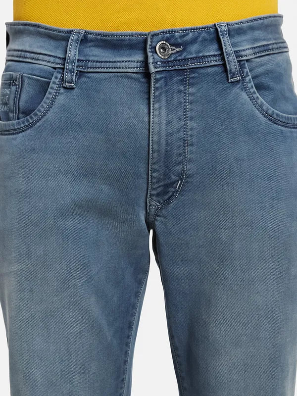 Octave Men Straight Fit Mid-Rise Heavy Fade Cotton Jeans