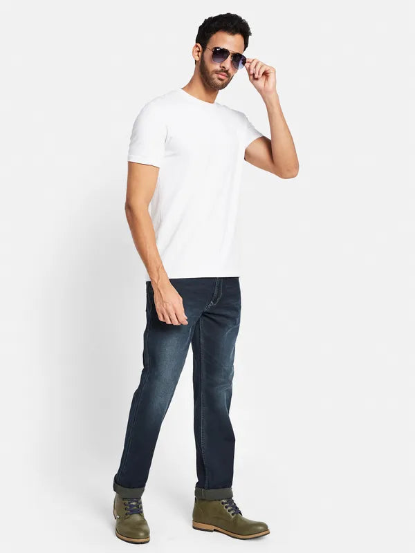Octave Men Clean Look Mid-Rise Light Fade Cotton Jeans