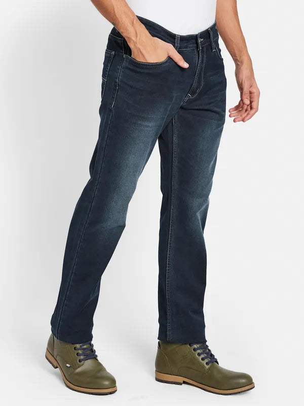 Octave Men Clean Look Mid-Rise Light Fade Cotton Jeans